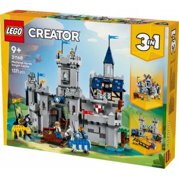 Giocattolo da costruzione LEGO Creator 3-in-1 castello medievale dei cavalieri set 31168 — 1371 pezzi, 6 minifigure, dai 9 anni