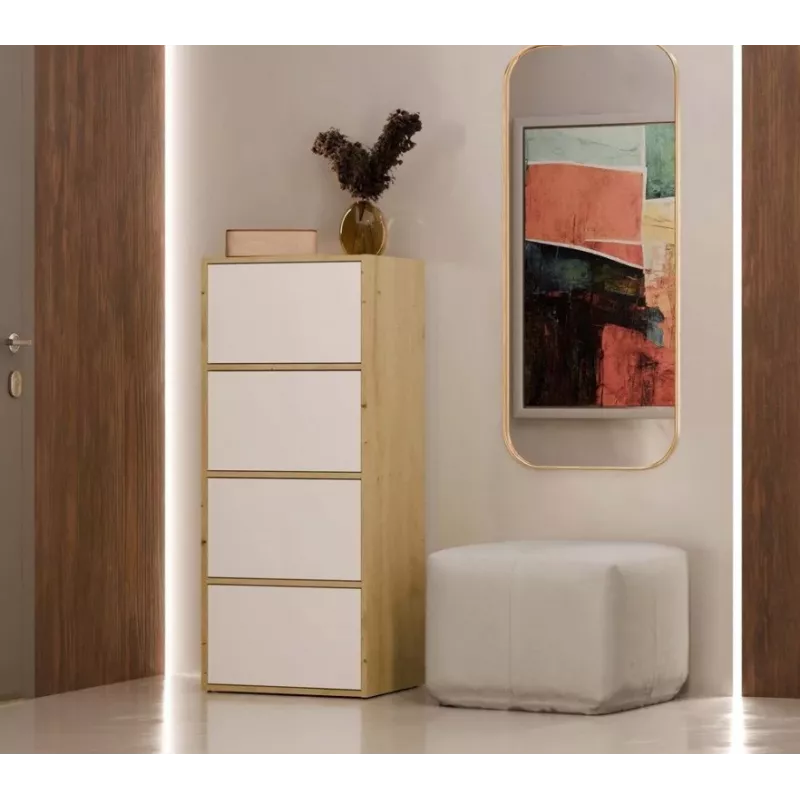 Comodino ALMA rovere artisan/bianco