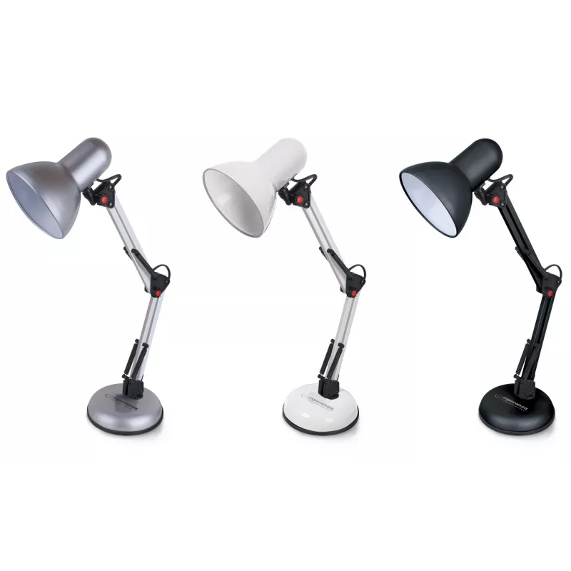 Lampada da tavolo ESPERANZA AVIOR E27 12W LED, nero, regolabile in altezza, braccio flessibile, attacco E27