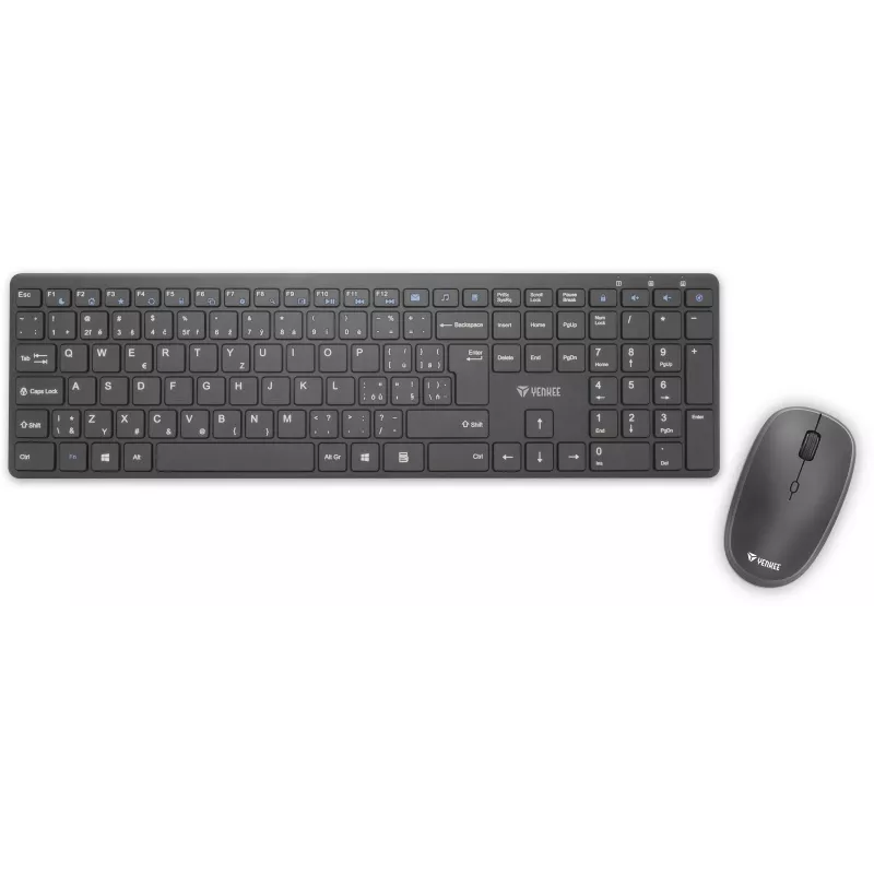 Set tastiera e mouse wireless YENKEE YKB 2008CS — 2,4 GHz USB, layout compatto