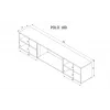 Mobile TV POLO 180x33x39 nero + camino bianco