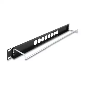 Patch Panel DeLOCK 67060 19 pollici tipo D con scarico di trazione, 8 porte centrate, 1HE, nero