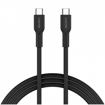 CANYON cavo OnWire 60CL C-C 60W COLOR intrecciato 1m nero