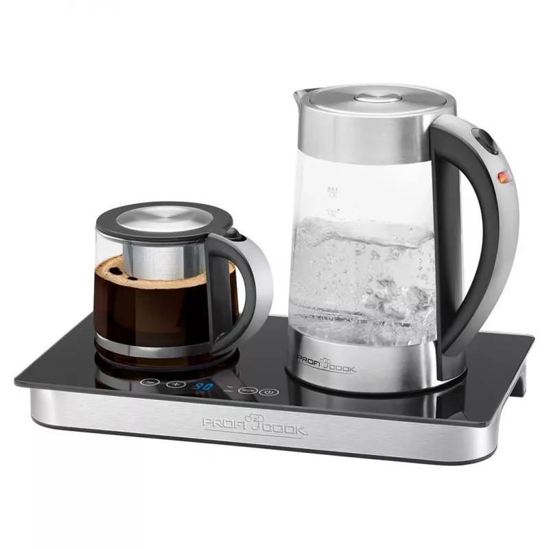 ProfiCook PC-TKS 1056 bollitore 1,7 L nero, acciaio inox, trasparente