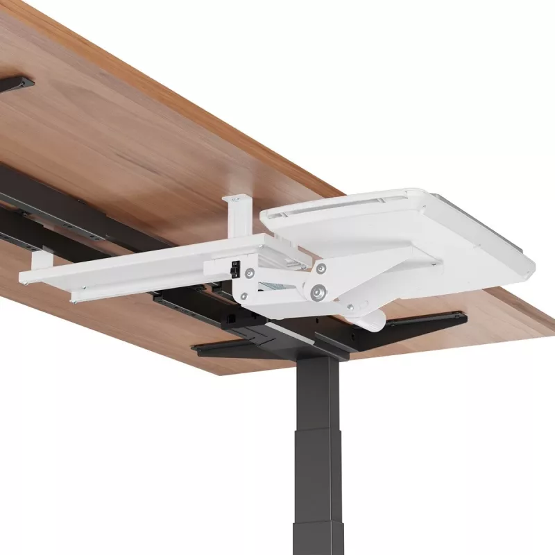 Supporto per tastiera MACLEAN MC-156 W — ripiano regolabile da sottoscrivania, carico max 5 kg