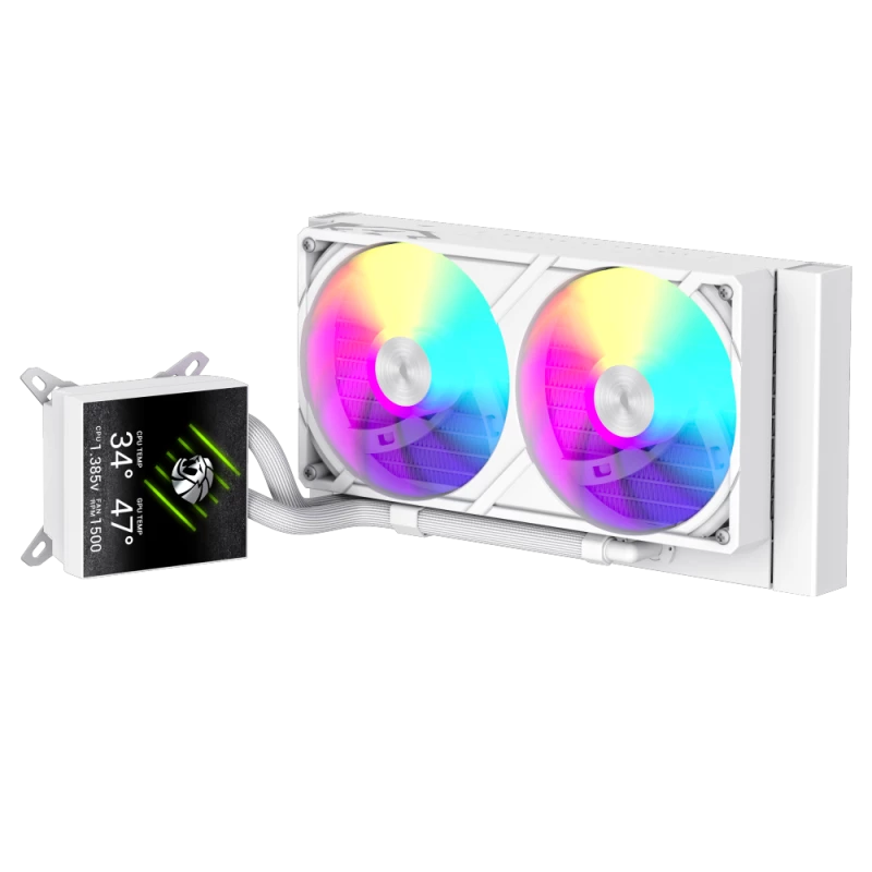 Dissipatore a liquido per CPU Gamemax | GLACIER 240 LCD WH | Intel, AMD