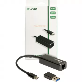 Adattatore Ethernet Inter-Tech IT-732 2500 Mbit/s USB Type-C con cavo