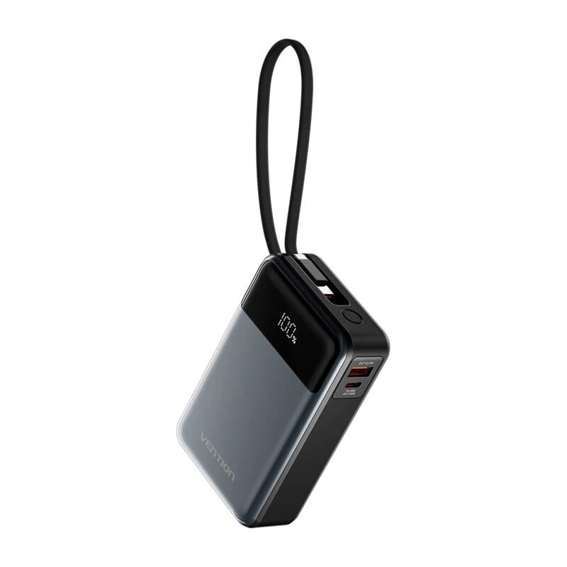 Powerbank portatile Vention FHYB0 20000mAh 65W, 2× USB-C, 1× USB-A, nero