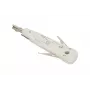 Strumento di inserimento a crimpare Extralink NT-T002, lama in acciaio temprato, impugnatura in plastica, funzione di bloccaggio, grigio/bianco