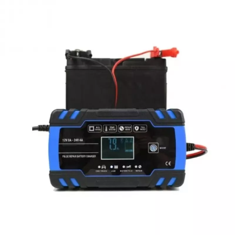 Extralink | Caricabatterie automatico | per batteria 12/24V 8A blu