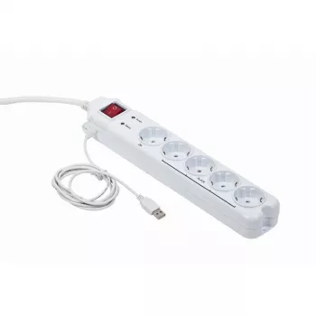 Protezione da sovratensione Gembird PCW-MS-2G bianco 5 uscite AC 250V 1,8m