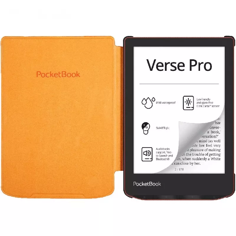 PocketBook H-S-634-O-WW Shell cover per Verse / Verse Pro, 6 pollici, arancione