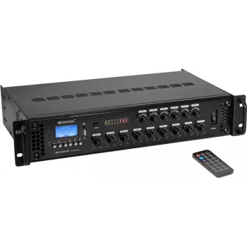 Amplificatore mixer Omnitronic MAVZ-60.6P 60W 100V – amplificatore mixer PA con potenza di uscita 60 W e linea 100 V