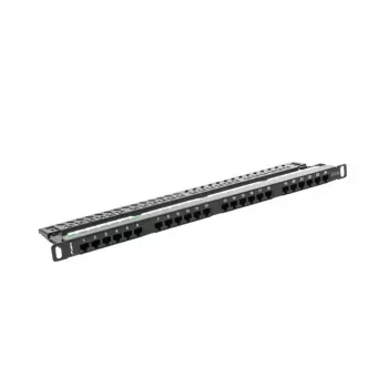 Lanberg PPU5-0024-B - RJ-45 - Cat5, Cat5e - nero - metallo - montaggio su rack - 0,5HE (PPU5-0024-B)