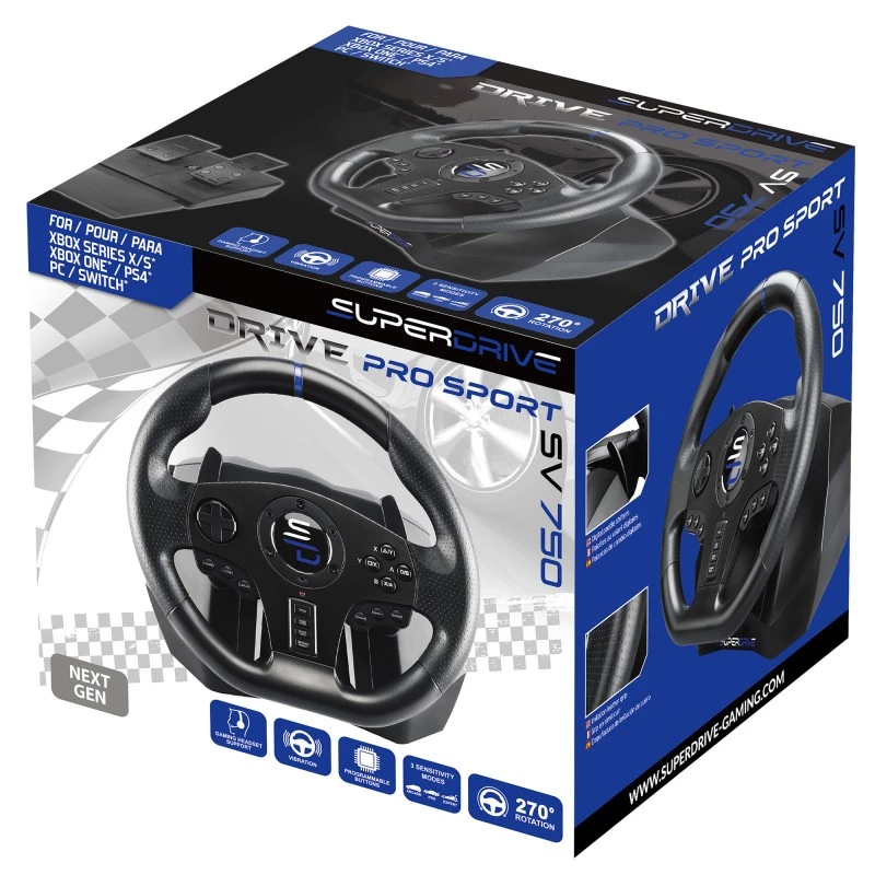 Volante + pedali Subsonic SV750 nero rotazione 270° USB