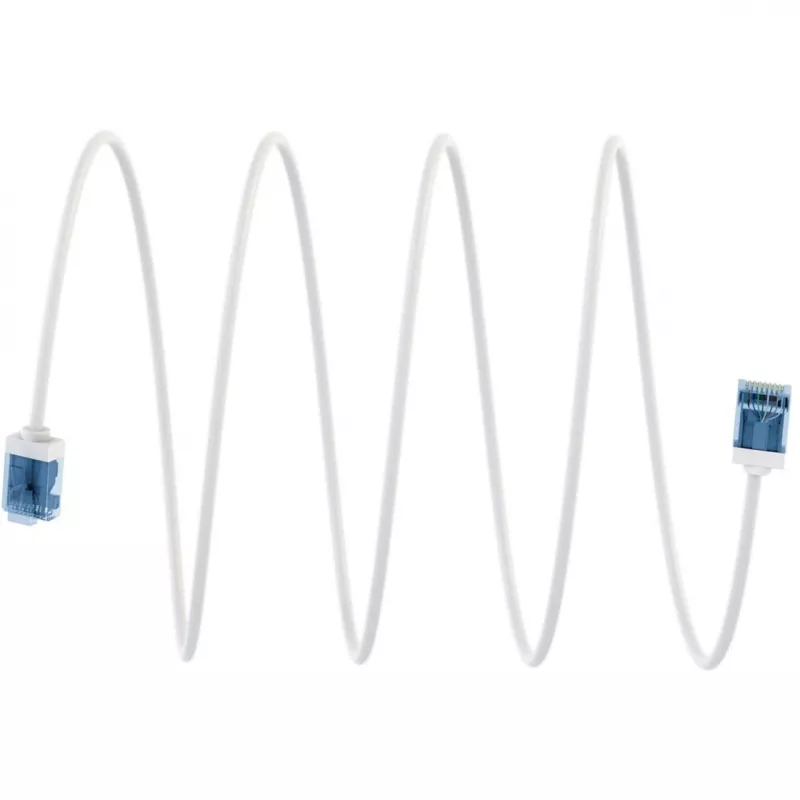 Goobay Cavo patch CAT 6A ultra-flessibile sottile U/UTP bianco - connettore extra-corto (74288)