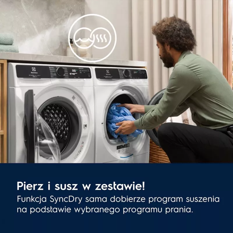 Asciugatrice Electrolux EW7D585UCP 8 kg pompa di calore, asciugatura a condensazione