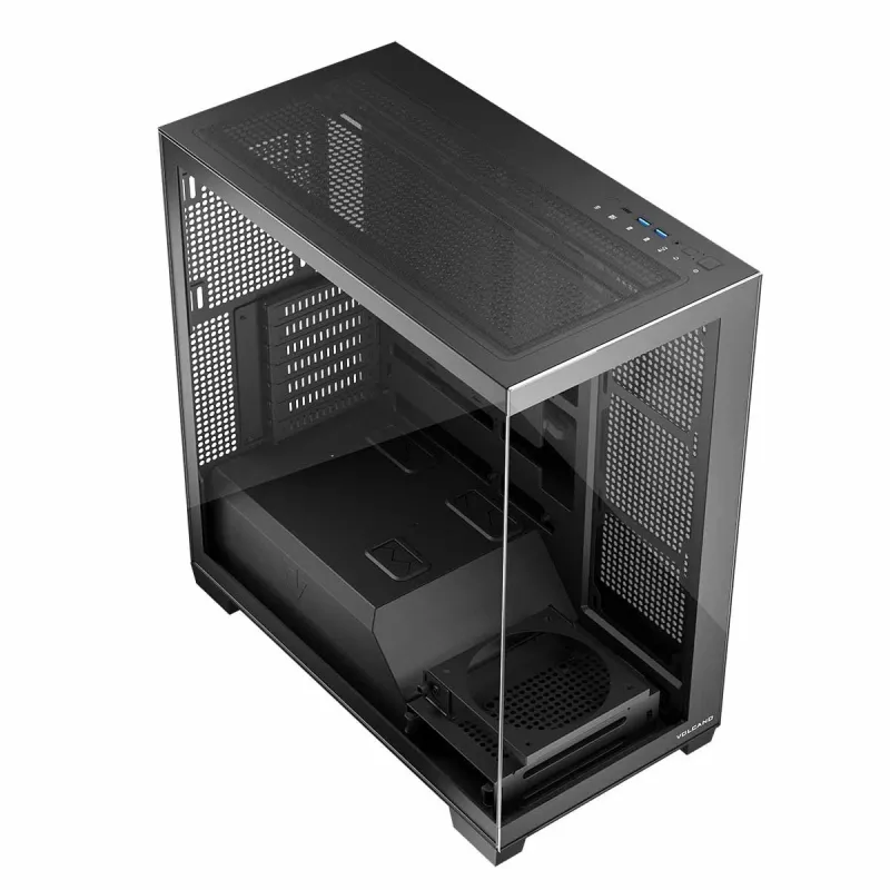 Case PC MODECOM Volcano Stellar NF ATX Midi Tower, vetro temperato, nero, supporta ATX/micro ATX, GPU fino a 420 mm, dissipatore CPU 175 mm