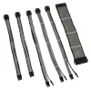 Set di prolunghe per cavi intrecciati Kolink Core Adept – prolunghe per alimentatore e scheda madre in 6 pezzi, guaina in PET, conduttori in rame, lunghezze 300–350 mm