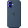 Apple MYY23ZM/A custodia in silicone con MagSafe per iPhone 16, blu denim