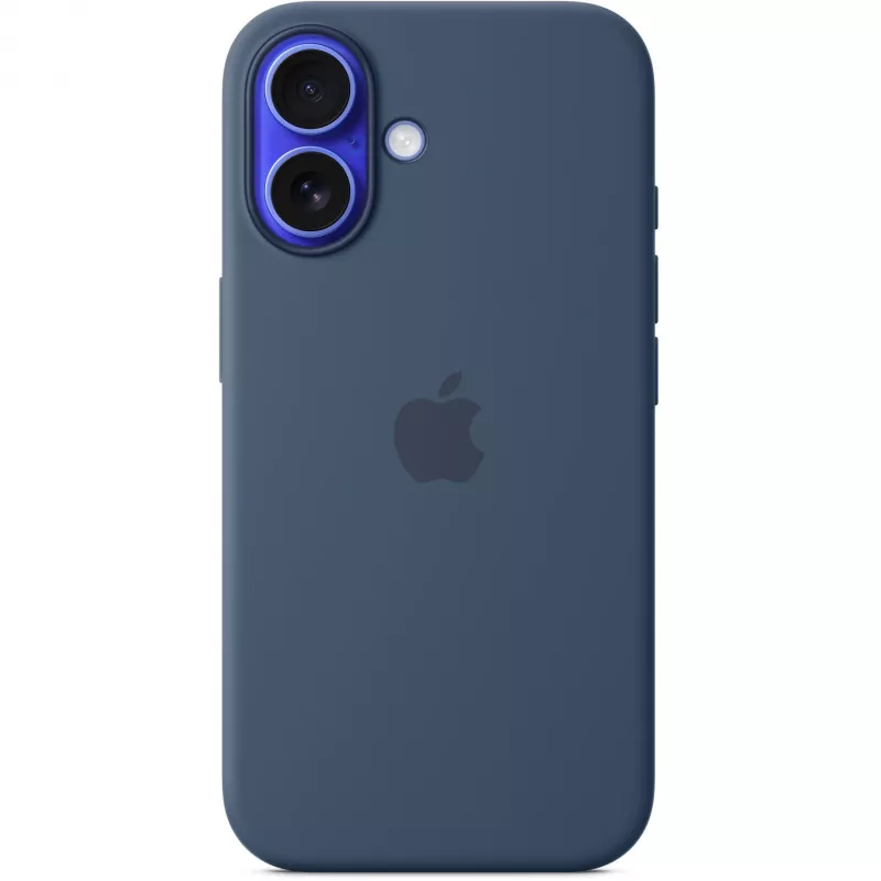 Apple MYY23ZM/A custodia in silicone con MagSafe per iPhone 16, blu denim
