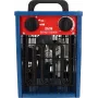 Termoventilatore elettrico BLAUPUNKT EH7010 – 2000 W, elemento in acciaio inox, IPX4, installazione a pavimento, per fino a 22 m², nero/blu/rosso