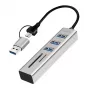 Hub USB 3.0 USB-A, slot SD/microSD, 2in1