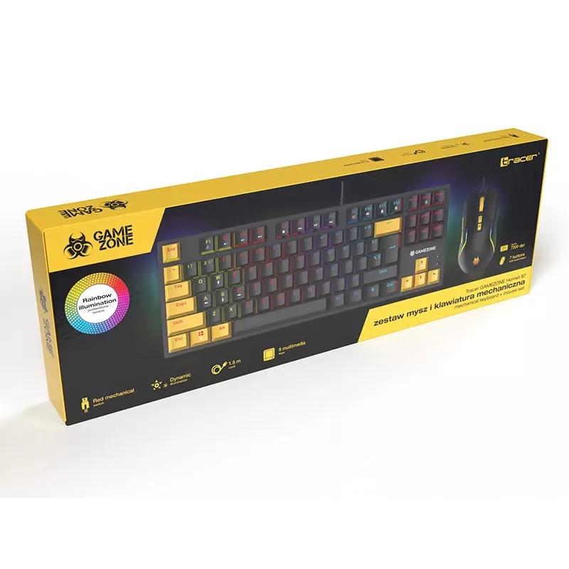 Tracer HORNET 87 Tastiera mouse inclusi gaming USB QWERTY inglese nero, giallo