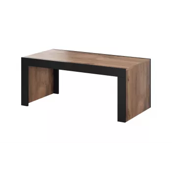 Tavolino Cama Meble MILA 120x60x50 cm piano in rovere Wotan, struttura nera