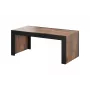 Tavolino Cama Meble MILA 120x60x50 cm piano in rovere Wotan, struttura nera