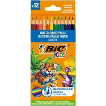 BIC pastelli Kids Smooth set 12 colori