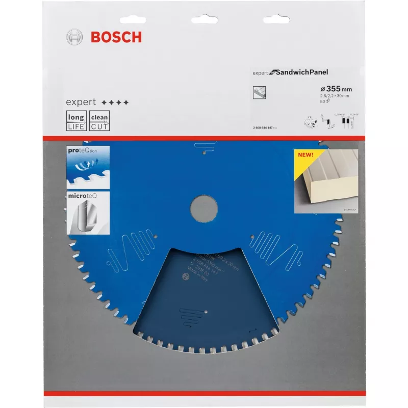 Bosch Expert for Sandwich Panel lama per sega circolare 355 mm, 80 denti, foro 30 mm, 2608644147