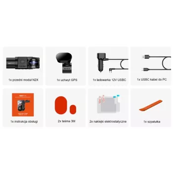 Dashcam auto VANTRUE N2X LTE – 2,7K Ultra HD, SONY STARVIS 2 IMX675 principale, 158° F/1,8, 2 canali, GPS, Wi‑Fi, display IPS 2 pollici