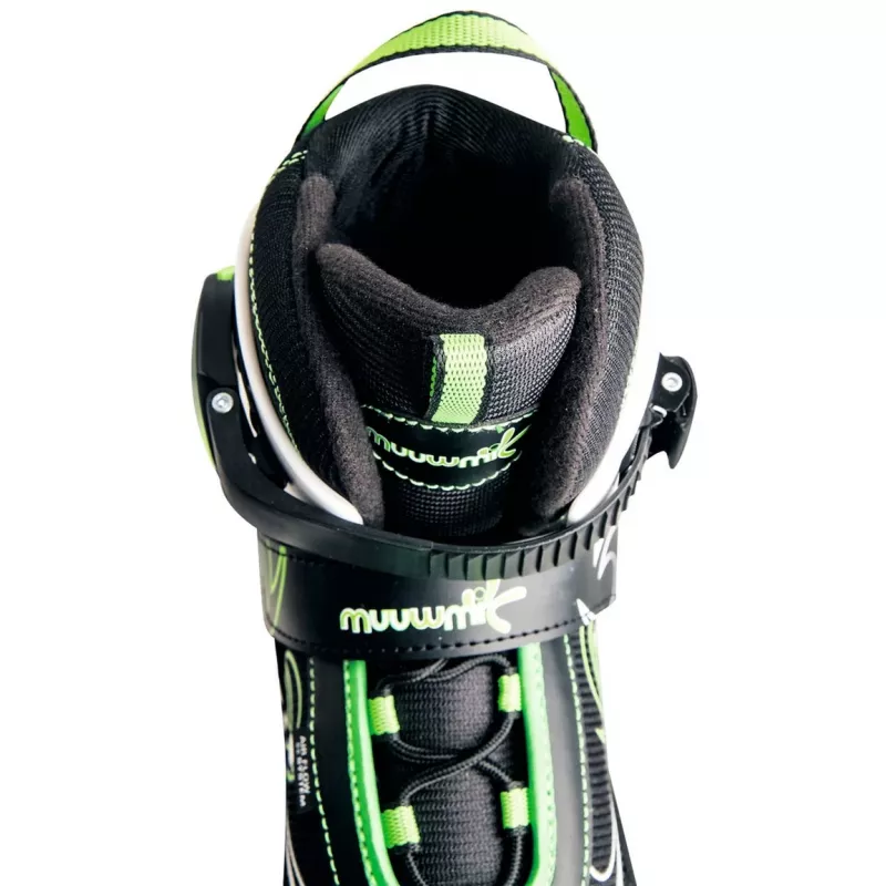 Pattini in linea regolabili per bambini taglia 29-32, verde/nero