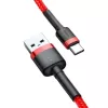 Cavo USB 2.0 A a USB-C Baseus CATKLF-B09 1m QC3.0 treccia in nylon rosso, ricarica rapida e sincronizzazione dati