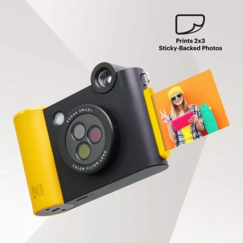 Fotocamera istantanea Kodak SMILE+ 2x3 nero — fotocamera istantanea portatile con stampe 2×3