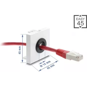 Passacavo DELOCK Easy 14 mm diametro modello 91071 per la gestione dei cavi e passaggio scrivania