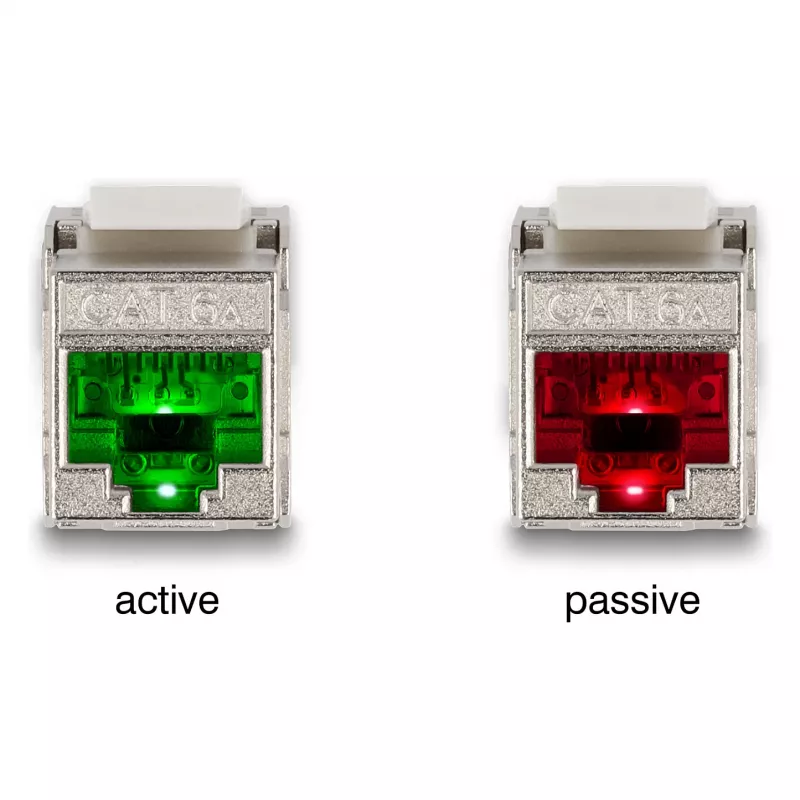 DeLOCK modulo keystone RJ45 connettore femmina a LSA Cat.6A con LED argento-bianco