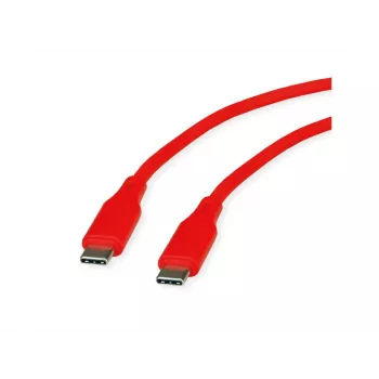 ROLINE Cavo USB 2.0 C-C ST/ST silicone 60W 1m rosso - Cavo - Digitale/Dati (11.02.9121)