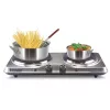 Piano cottura Beper 90.825 in acciaio inox, 2 zone, controllo manuale