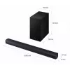 Soundbar Samsung HW-B450F/EN 2.1 canali Bluetooth con subwoofer wireless, 300 W RMS, Dolby Audio, ARC