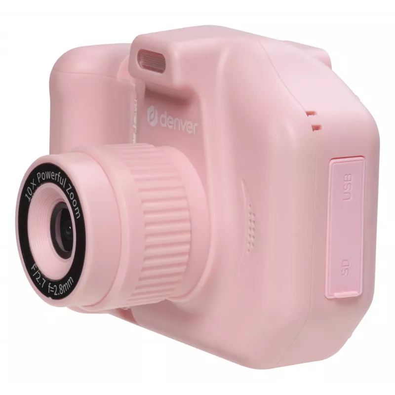 Denver KPC-1370P fotocamera digitale per bambini con stampante termica, LCD da 2,8 pollici, 48 MP, video 1440p, rosa