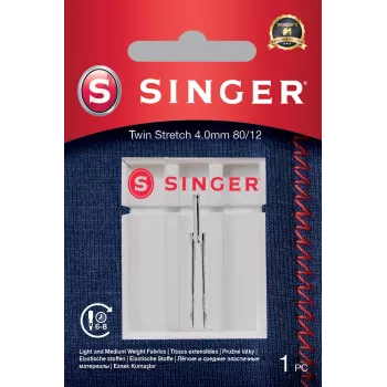 Singer | ago doppio stretch, decorativo, 4.0 80/12 1 pezzo