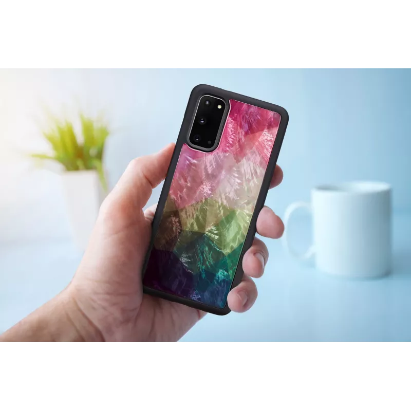 Custodia protettiva iKins per Samsung Galaxy S20 – motivo fiori d'acqua, nero