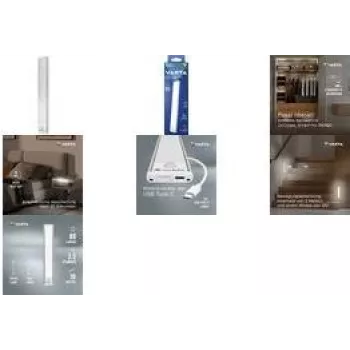 Lampada con rilevatore di movimento Varta 17624101111 design sottile a batteria, attivazione movimento LED