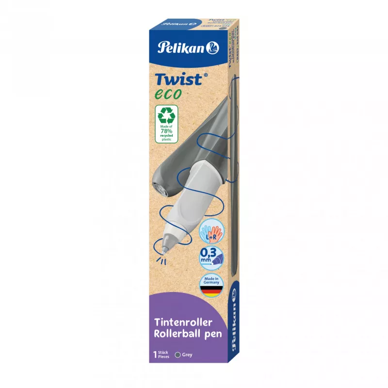 Penna a sfera Pelikan Twist eco blu-grigio – scrittura comoda e morbida