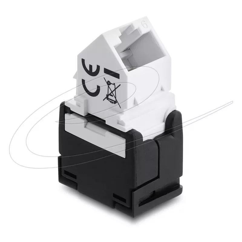 Modulo Keystone DELOCK connettore femmina RJ45 su LSA Cat.6 angolare 45° non schermato nero