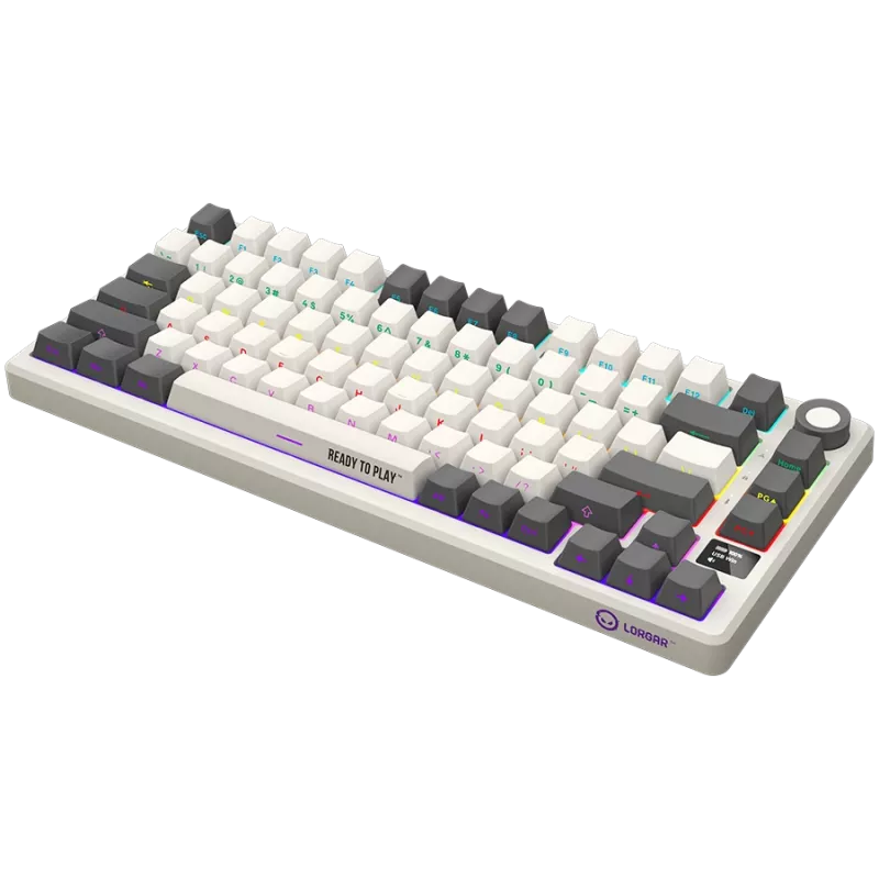 LORGAR KBP7075W, tastiera gaming meccanica 75% wireless Pro, beige, layout EN