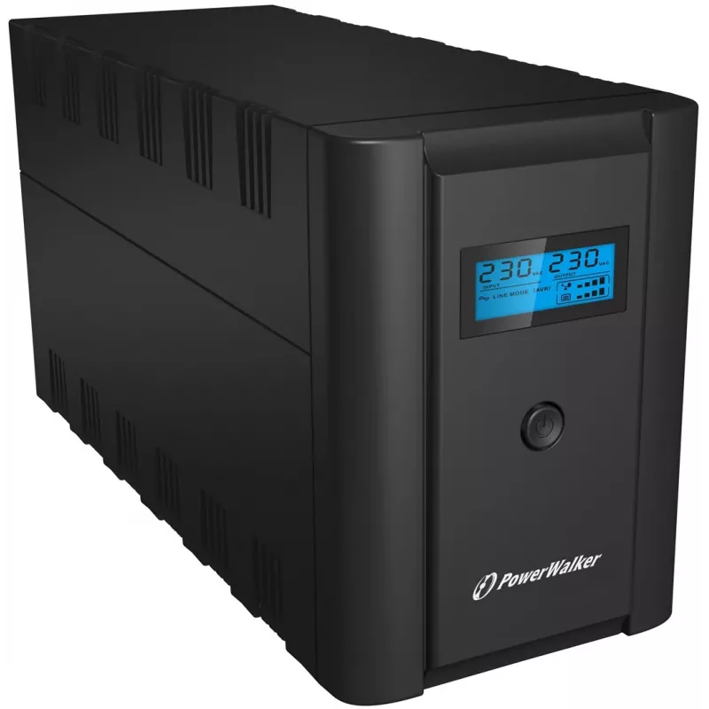 PowerWalker VI 1200 SHL gruppo di continuità line-interactive UPS 1200 VA (1,2 kVA), 600 W, 4 prese (2x Schuko, 2x IEC C13), USB, LCD, nero