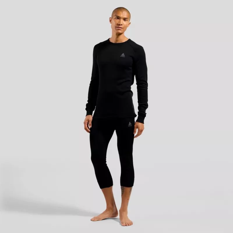 Odlo BL TOP girocollo manica lunga ACTIVE WARM ECO maglietta uomo, taglia M, nero